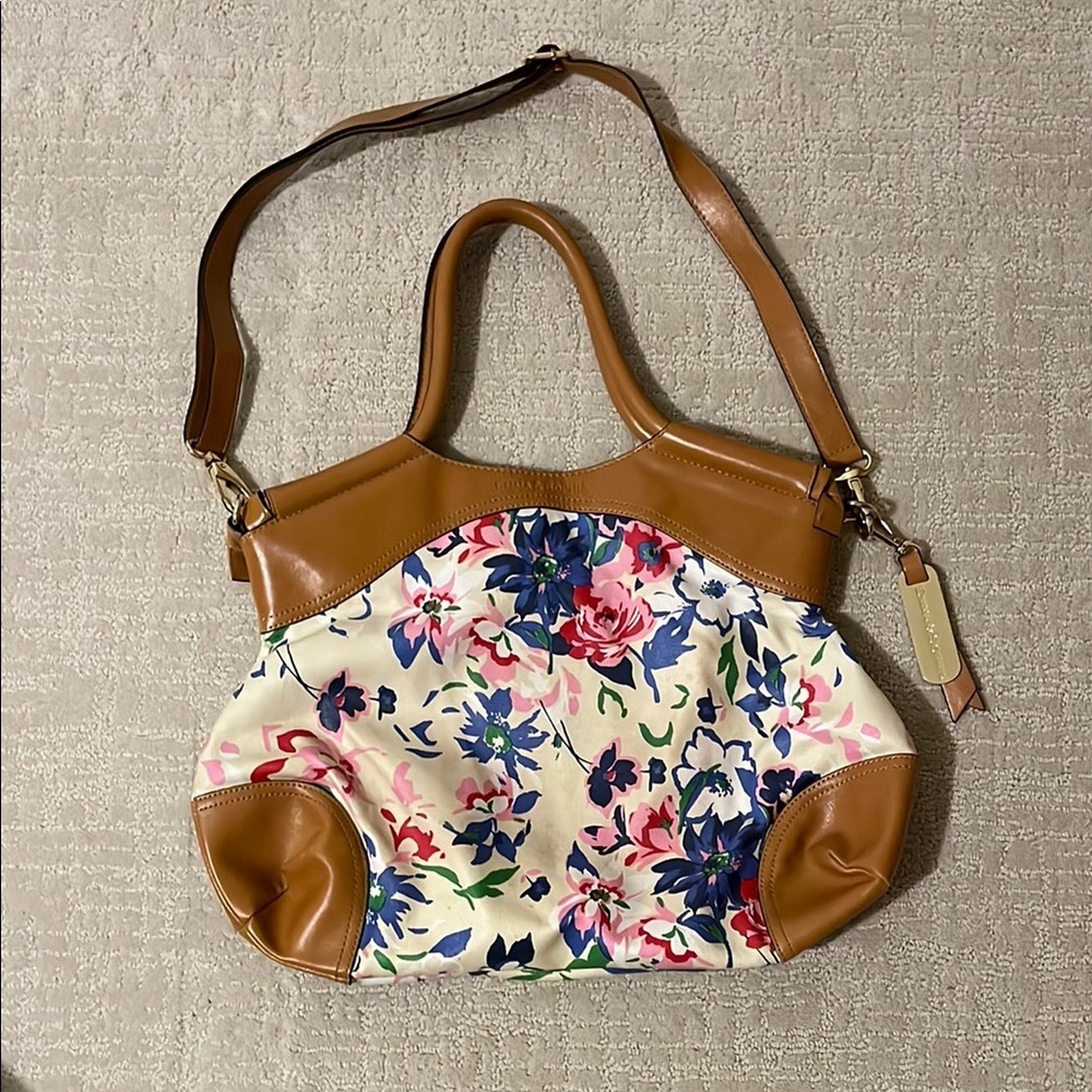 Emma & Sophia floral Canvas Handbag with Shoulder Strap